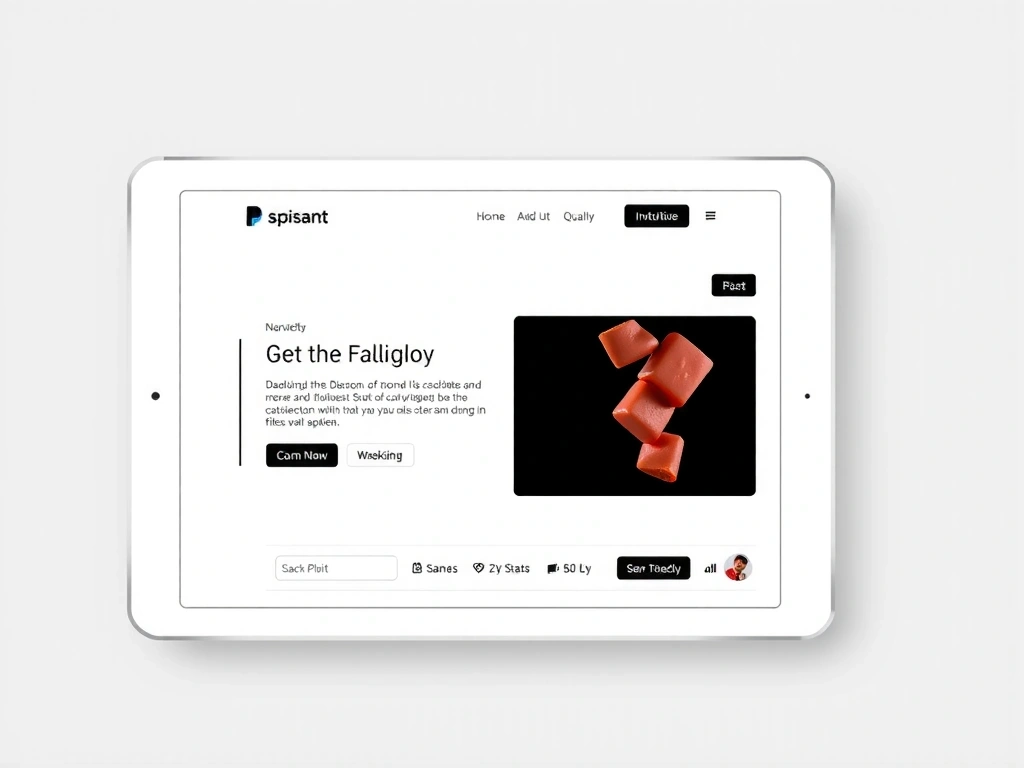 Interfață de utilizator elegantă pe un ecran de tabletă, cu elemente de design curate și butoane intuitive