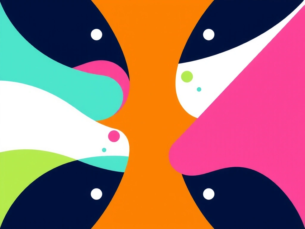 Un logo modern și abstract, cu elemente de design grafic și palete de culori vibrante