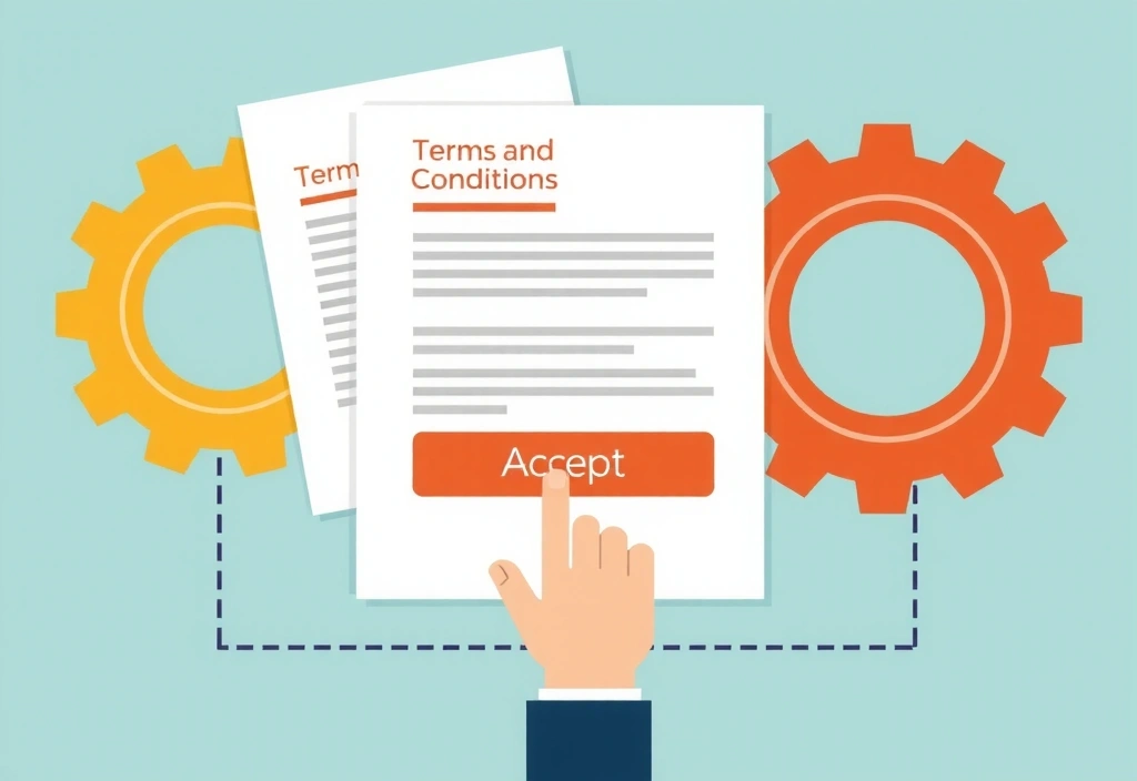 Diagramă cu procesul de acceptare a termenilor și condițiilor
