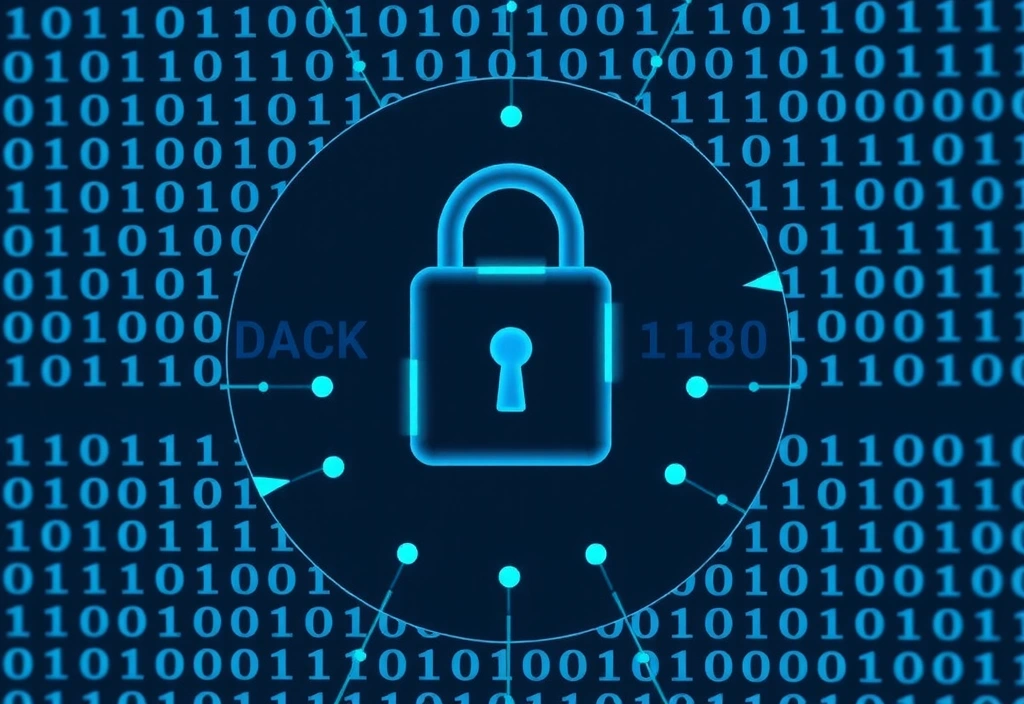 Ilustrație cu un lacăt digital și date securizate, simbolizând confidențialitatea