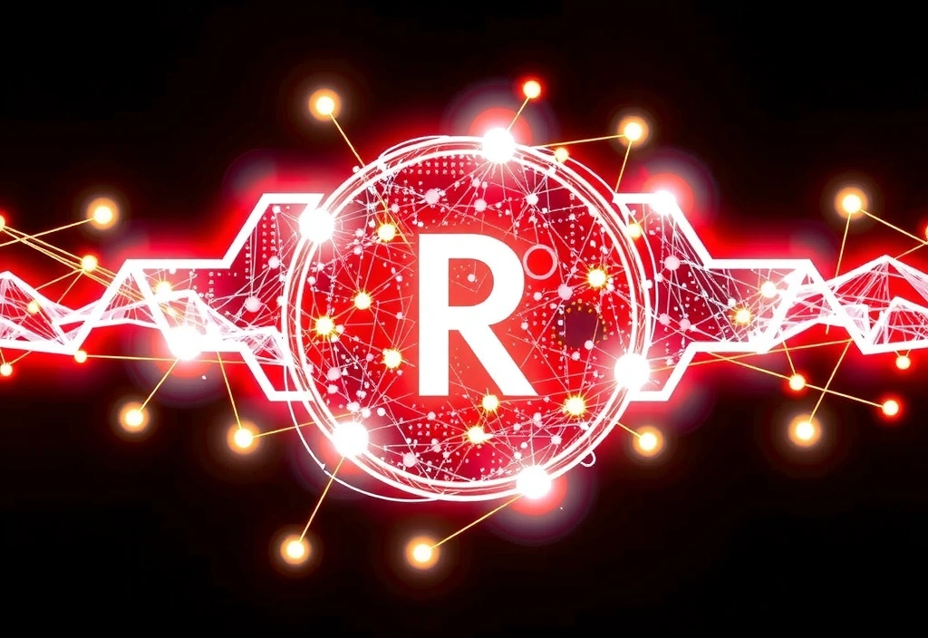 Simboluri de proprietate intelectuală și drepturi de autor, cu un fundal digital abstract